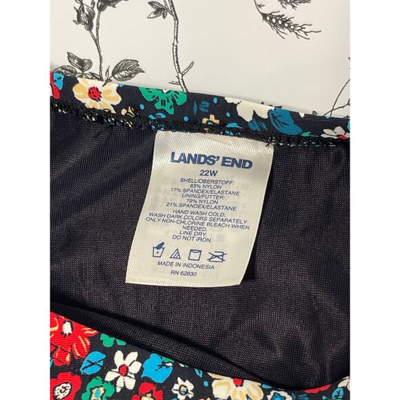 Lands' End Chloride Resistant Floral Scoop Neck Dresskini Women's 22W Coastal - Picture 5 of 10